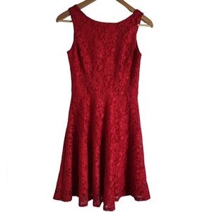 Speechless Red Lace Midi Dress